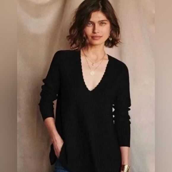 Sezane Ernestine Blouse Tops Black Bow Oversized Size XS - Picture 1 of 9